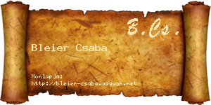 Bleier Csaba névjegykártya